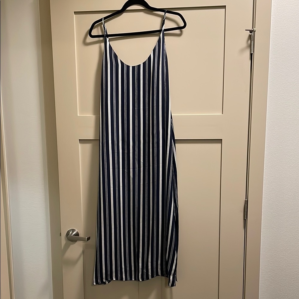 Everlane Navy and White Striped Maxi Dress